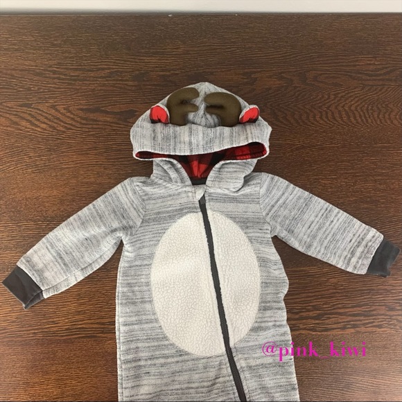 Cat & Jack Baby Boys Reindeer Romper - Picture 3 of 11